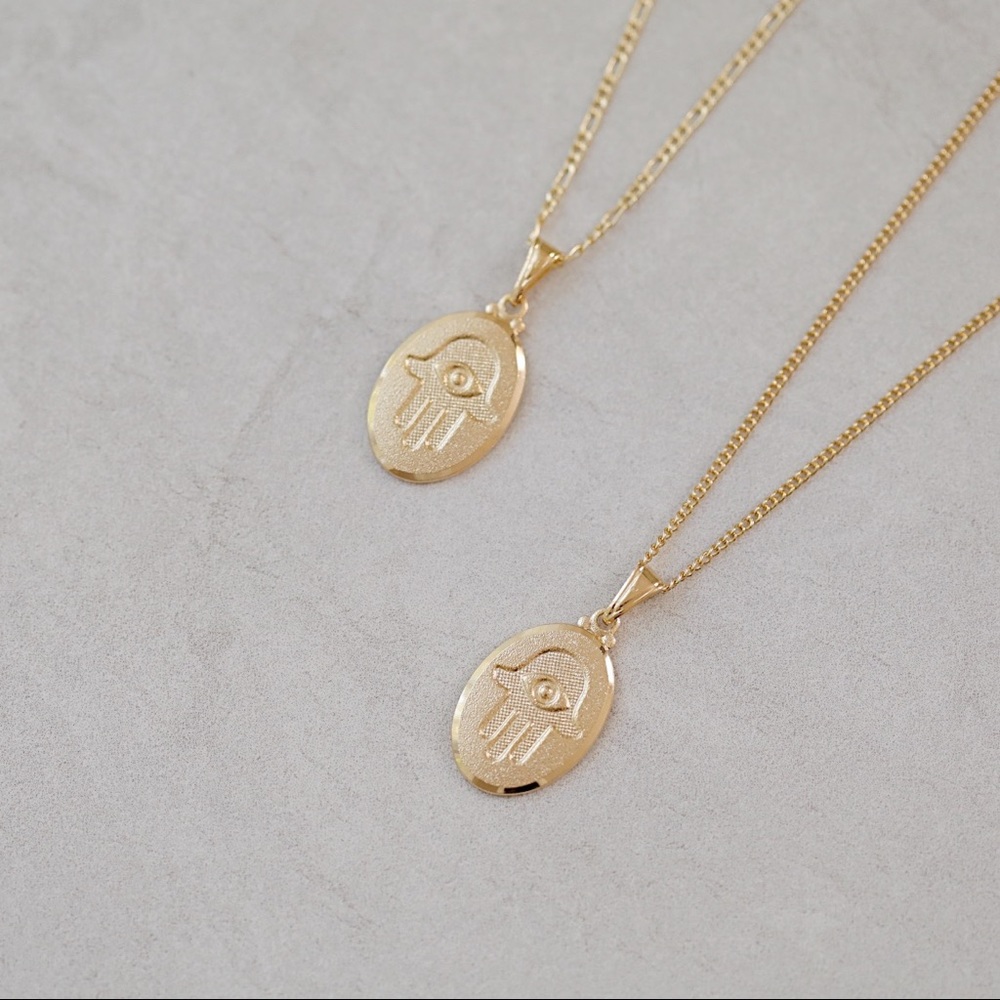 Evil Eye Hamsa Necklace | 18k Gold Filled - Picture 2 of 4